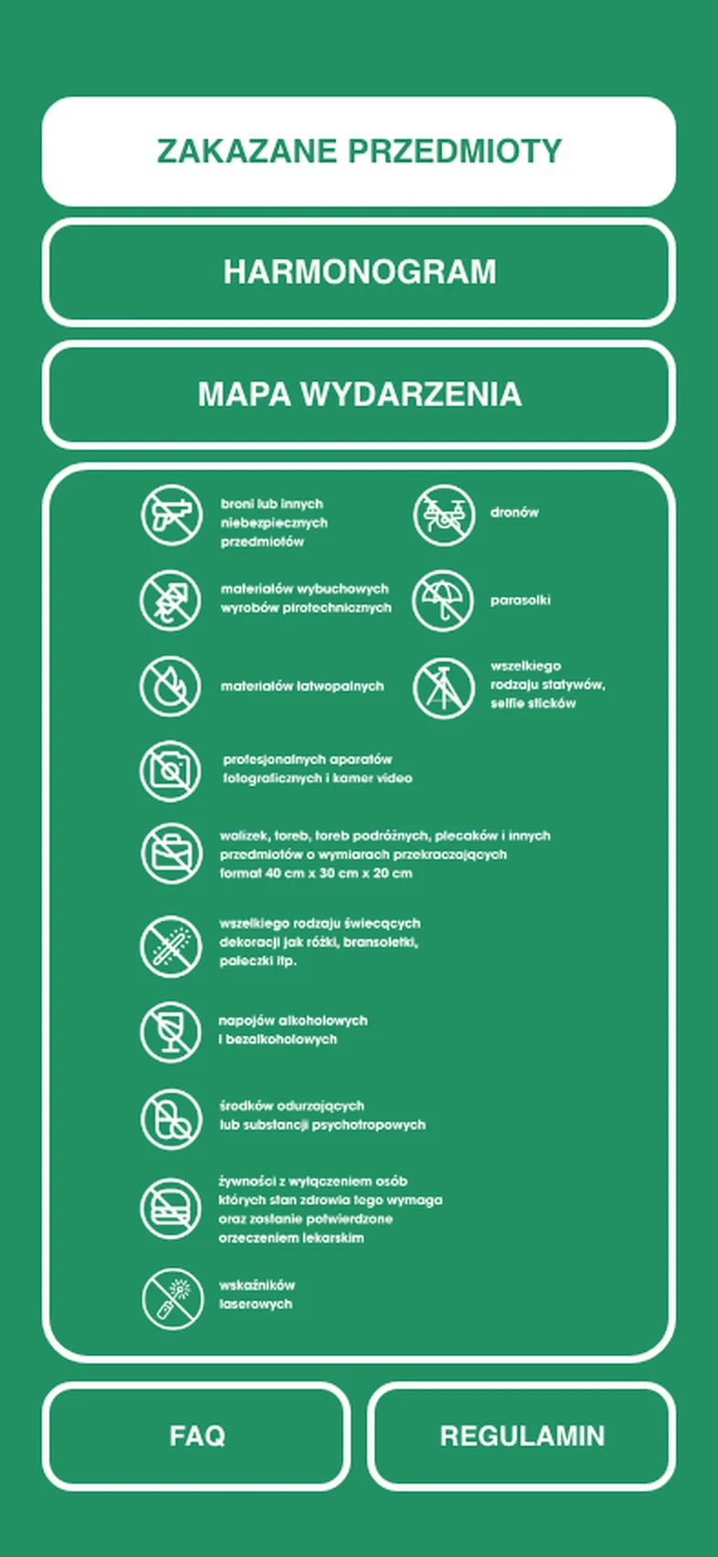 Lista przedmiotów zakazanych w formie ikon