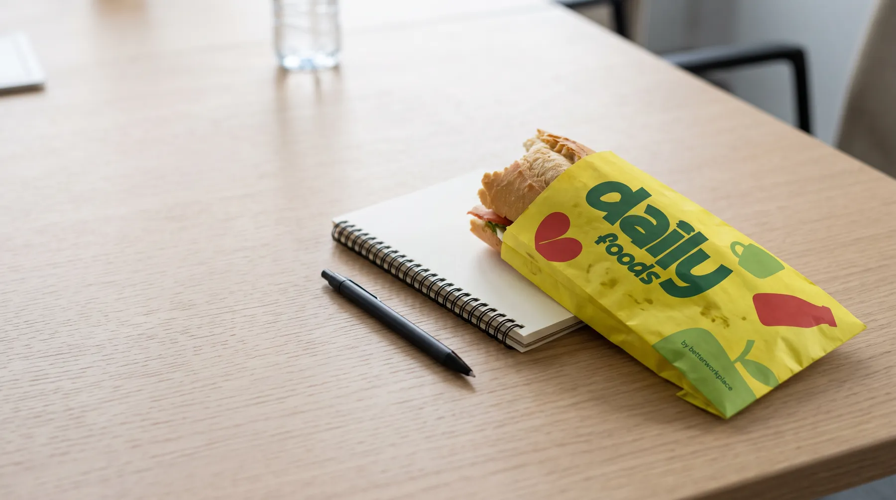 Material: the uncoated paper wrap on a meeting table