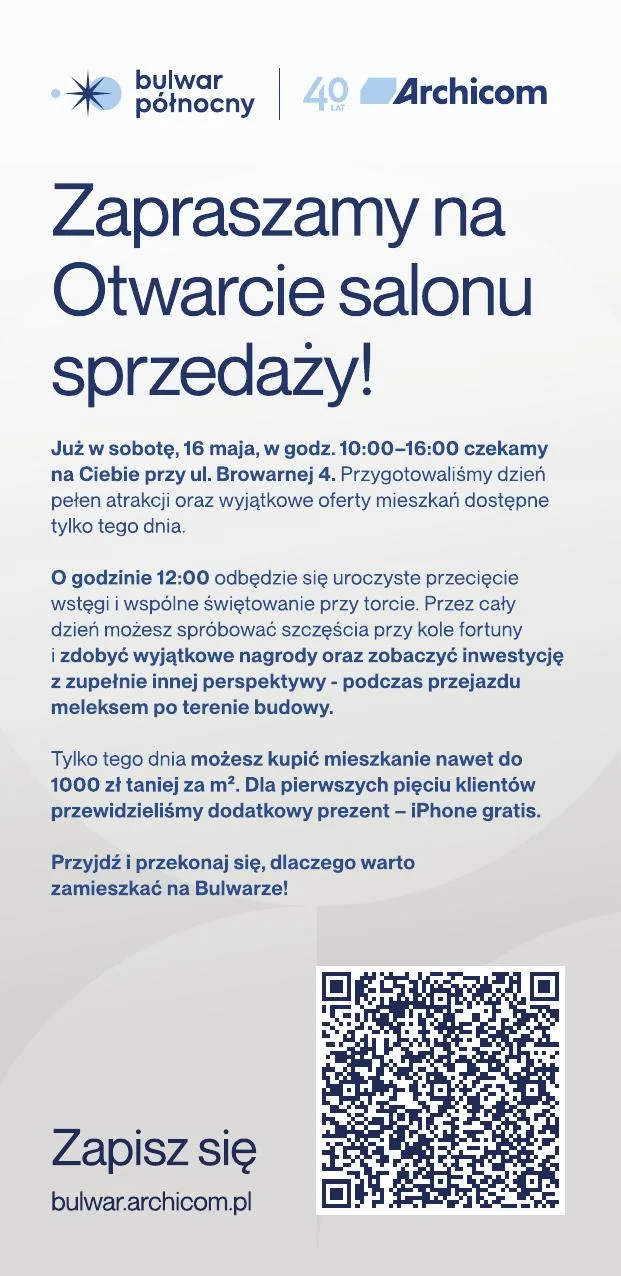 Ulotka DL na otwarcie salonu sprzedaży, tył