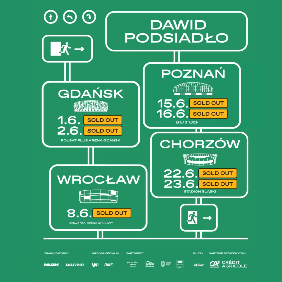 Trasa stadionowa Dawida Podsiadły, stany sold out dla czterech miast