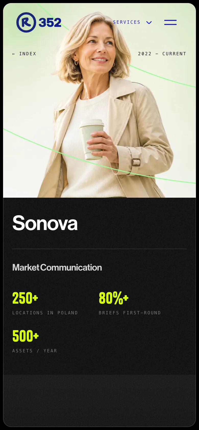 A case study on a phone: image, client name, numbers