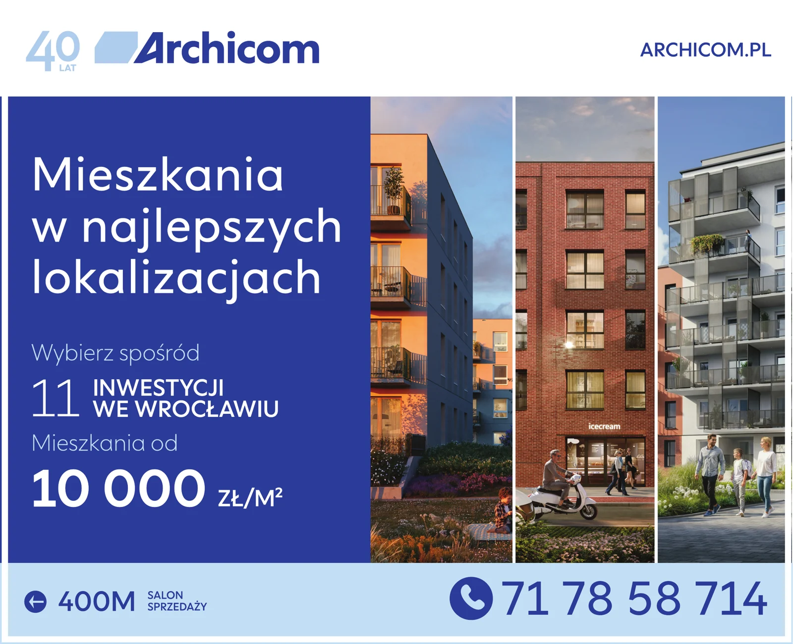 Billboard korporacyjny Archicom: jedenaście inwestycji we Wrocławiu