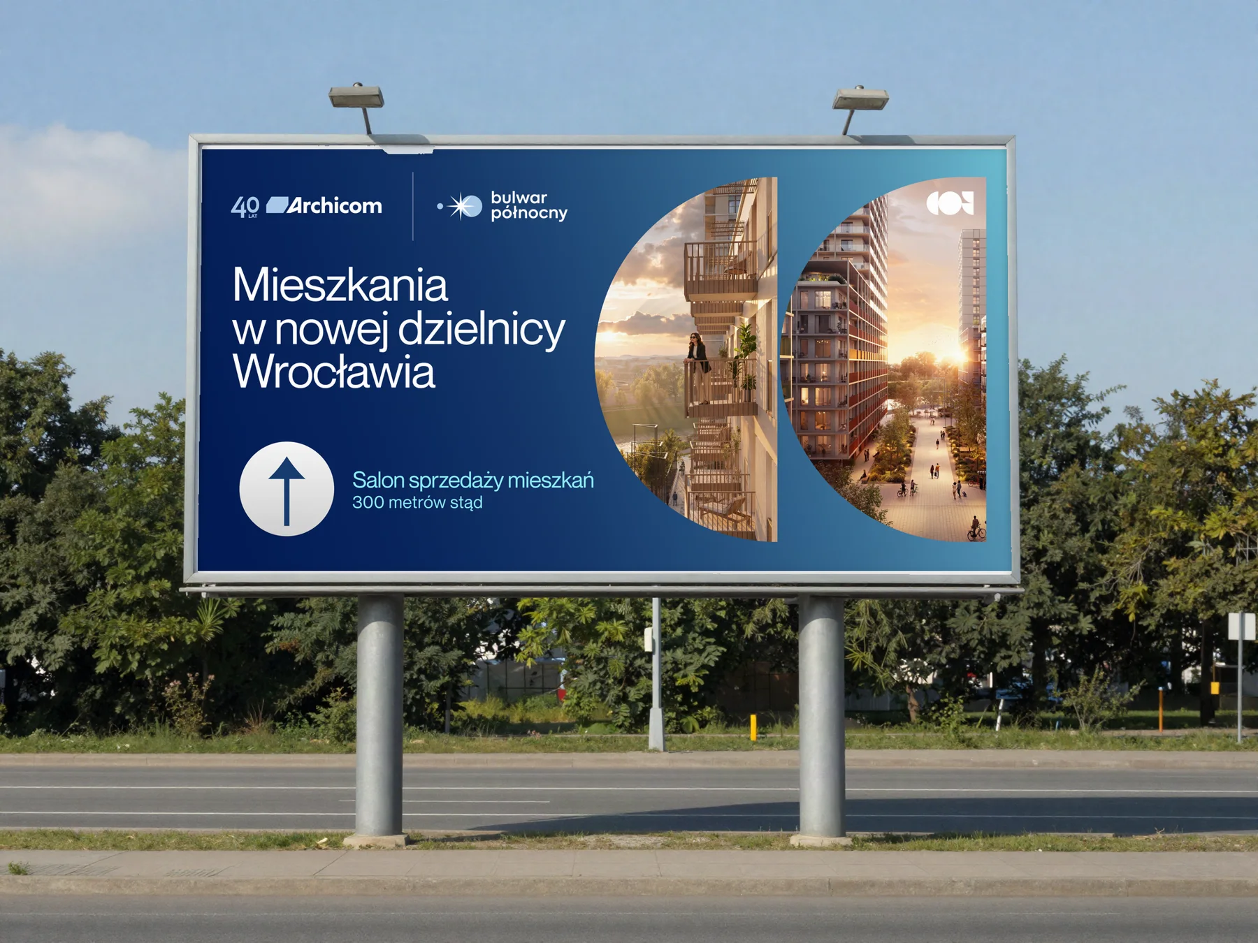 Tablica przy drodze dla Bulwaru Północnego, wizualizacja