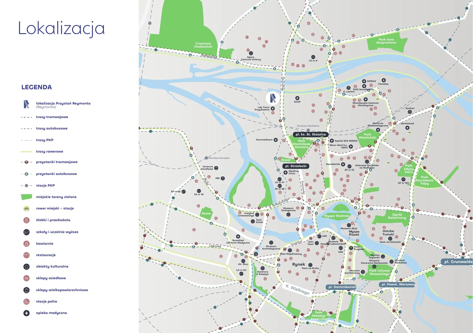 Prezenter, mapa okolicy