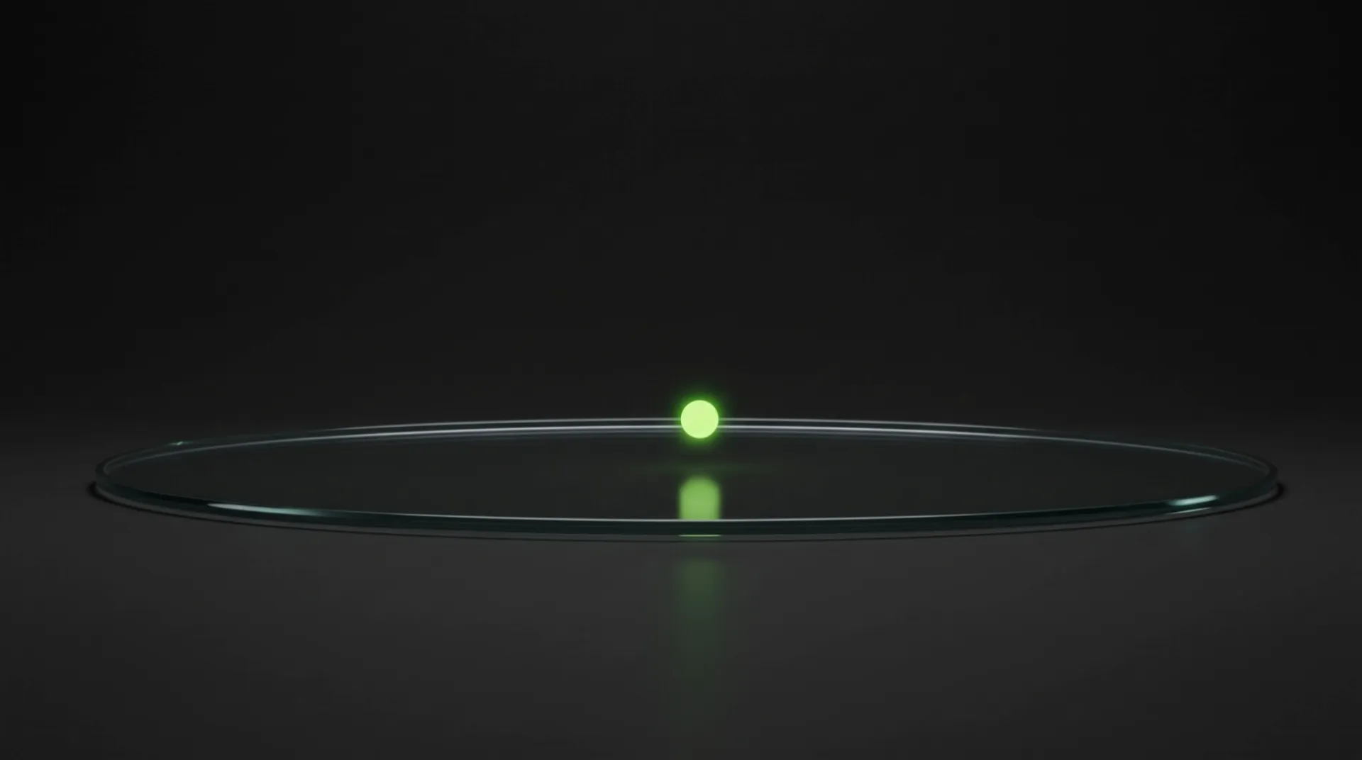 A glass ring with a lime point of light