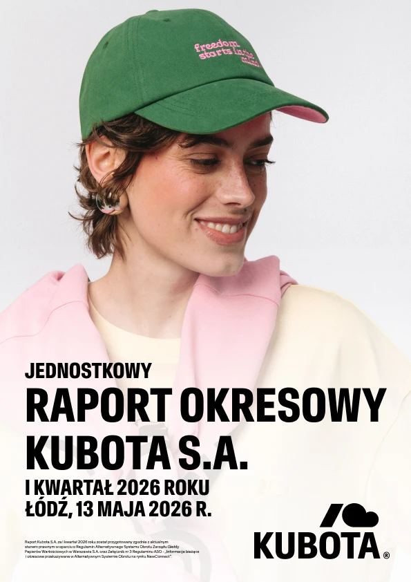 Raport okresowy Kubota S.A., I kwartał 2026, okładka