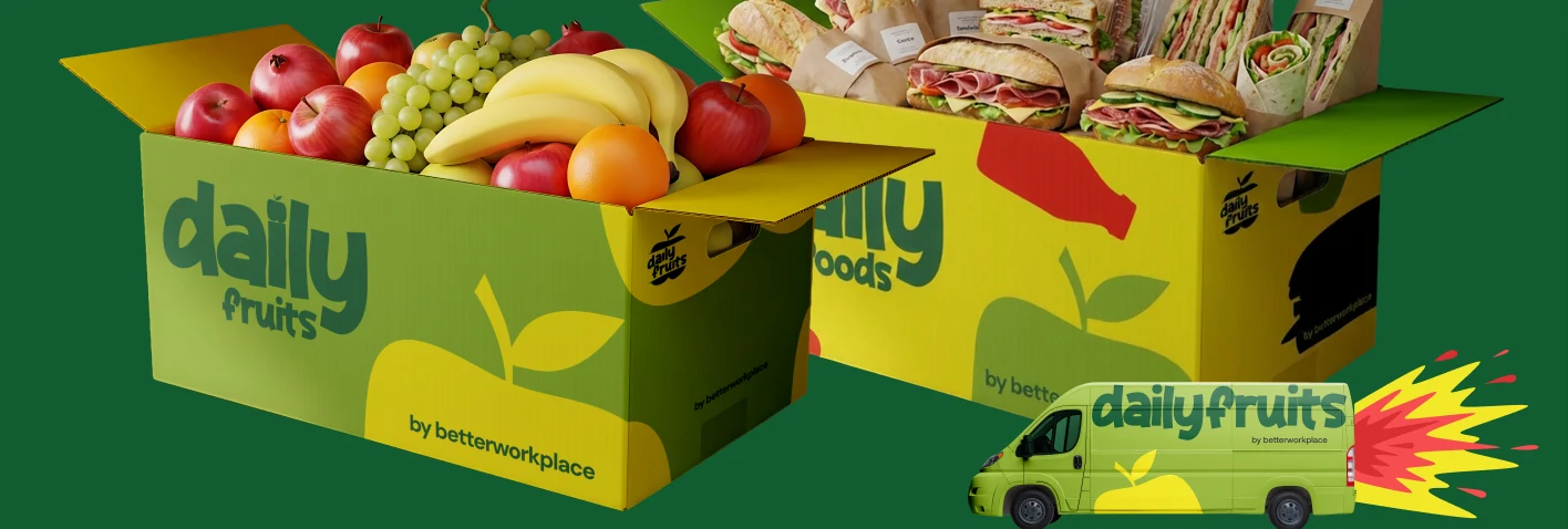 Delivery boxes for the fruit and food lines, and the delivery van