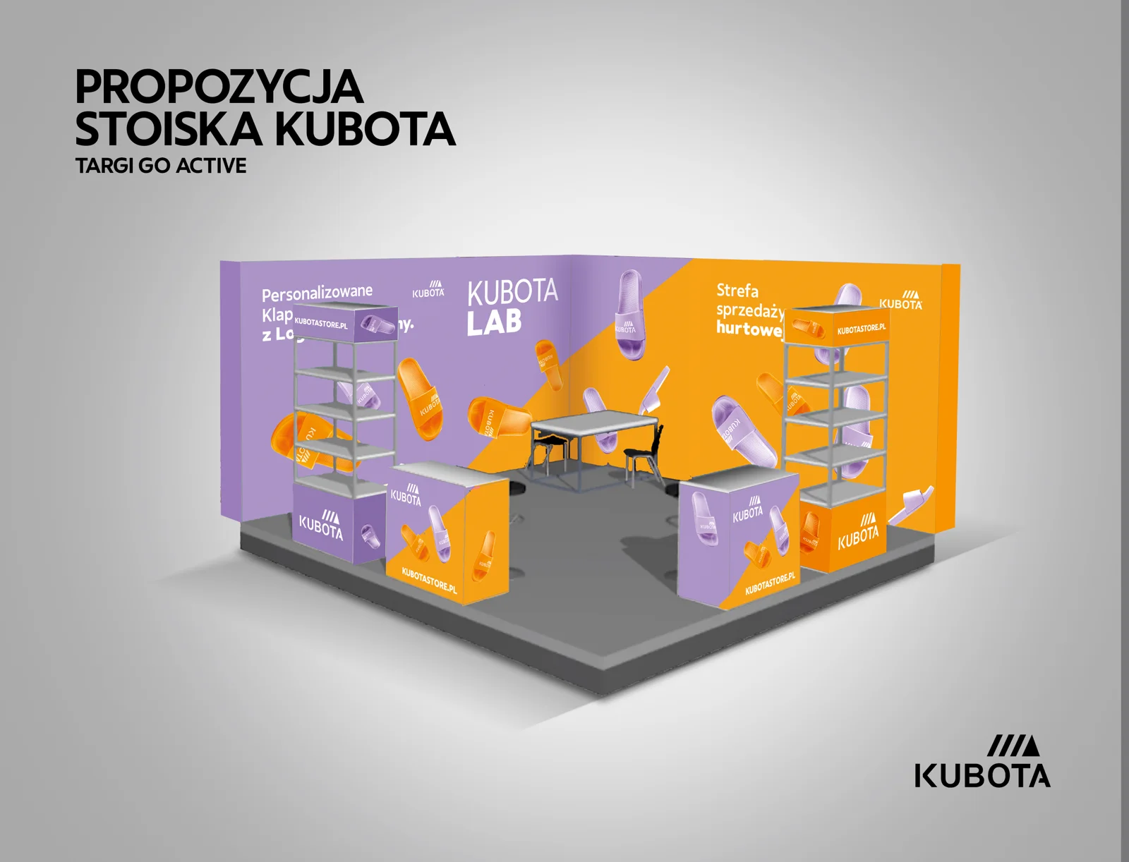 Propozycja stoiska Kubota na targi Go Active