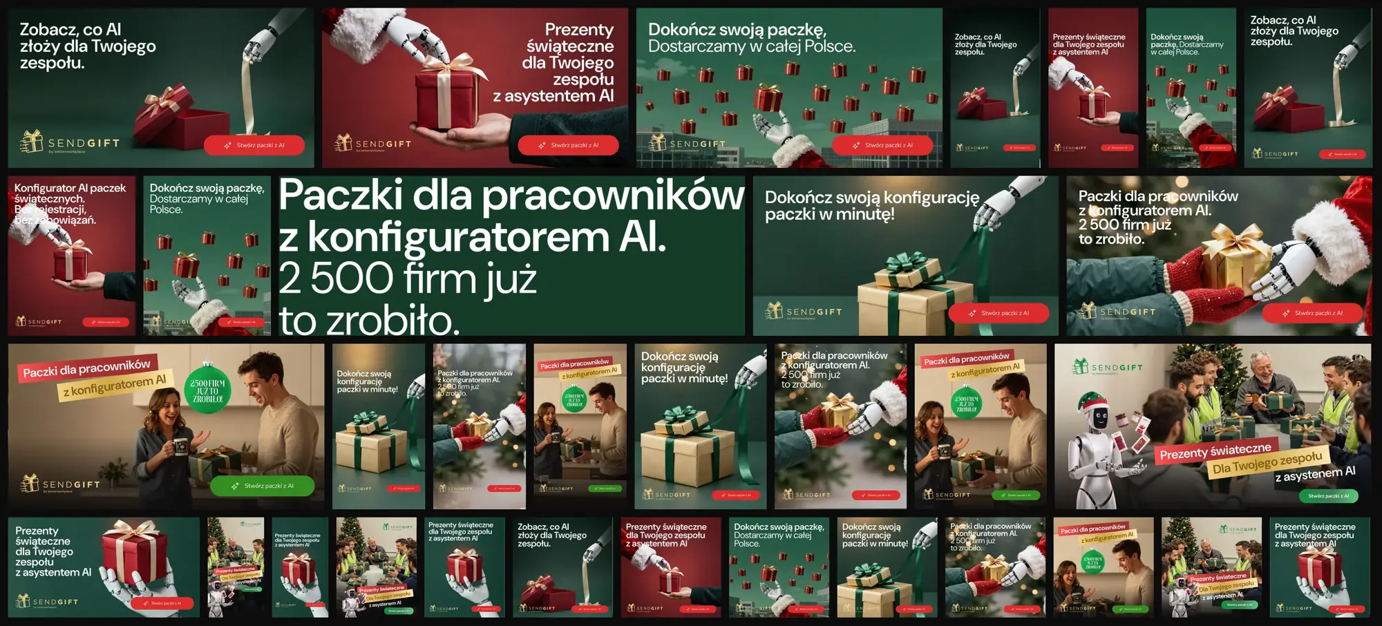 All formats of the SendGift Christmas campaign