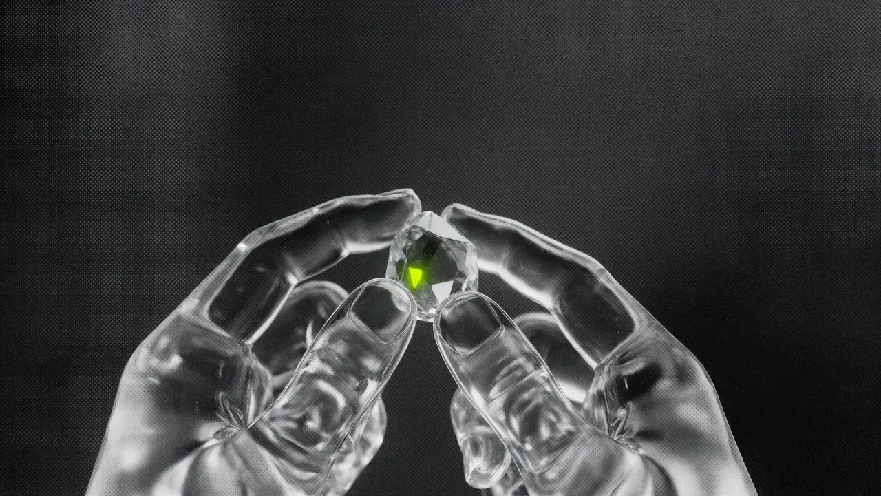 Glass hands holding a lime element